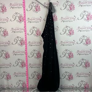 JS Boutique dress One-Shoulder Dress rhinestone crystals Detailing black